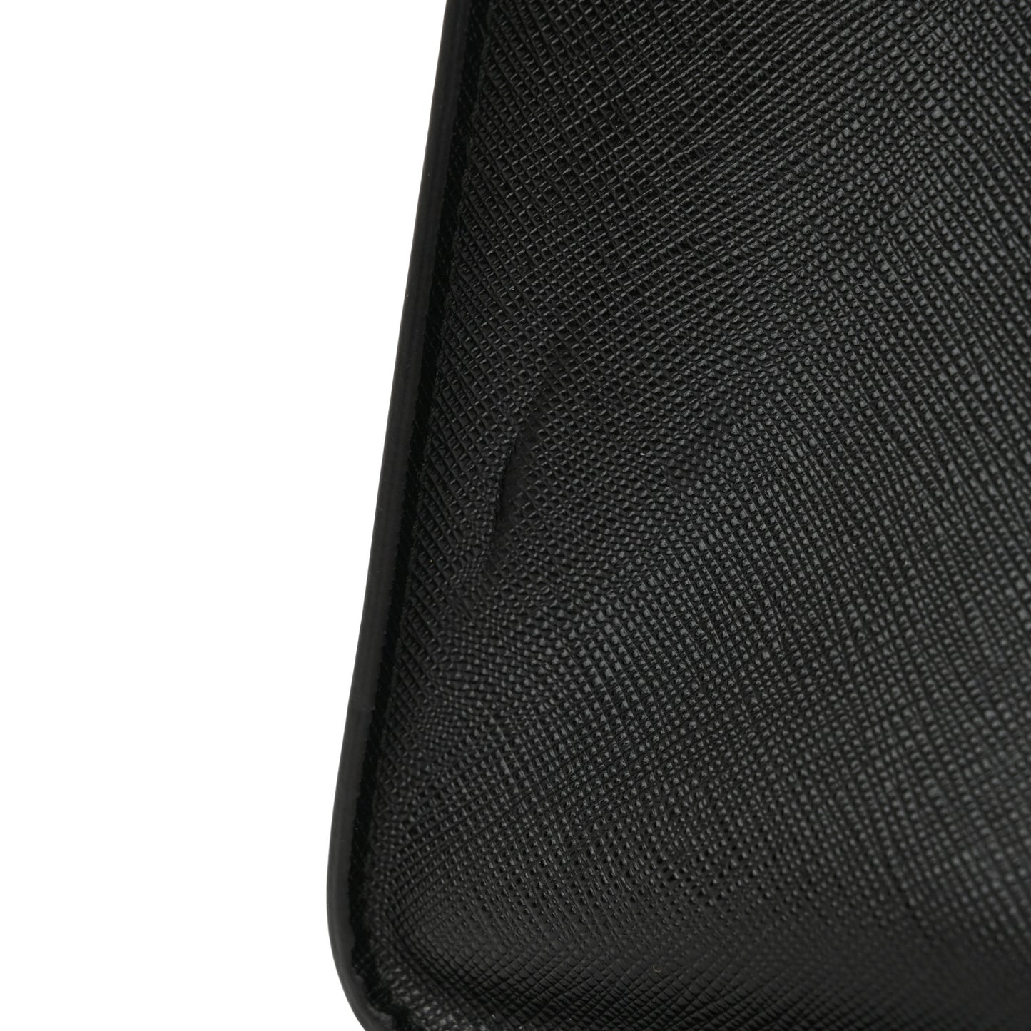 Saffiano Lux Logo Embossed Large Shoulder Tote Handbag Black