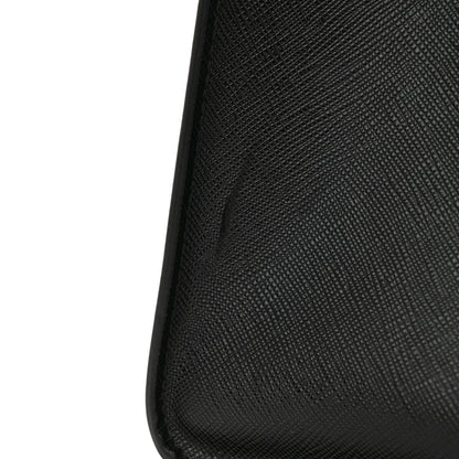 Prada Saffiano Lux Logo Embossed Large Shoulder Tote Handbag Black 15 of 15