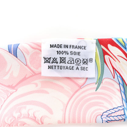 Hermes Silk La Danse Pacifique Twilly Bleu Ciel Vert Rose 3 of 4