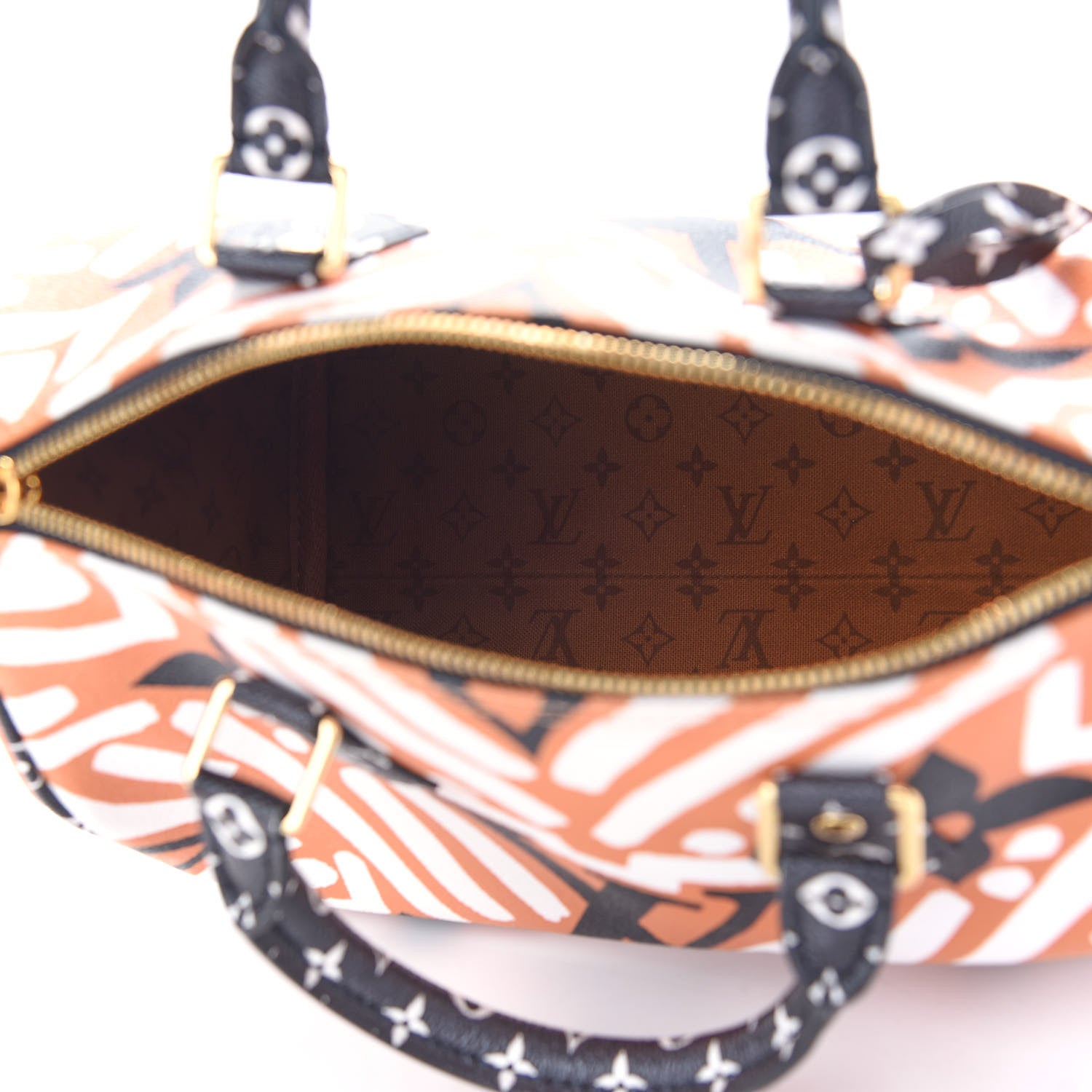 Louis Vuitton Monogram Giant Crafty Speedy Bandouliere 25 Creme Caramel 5 of 8