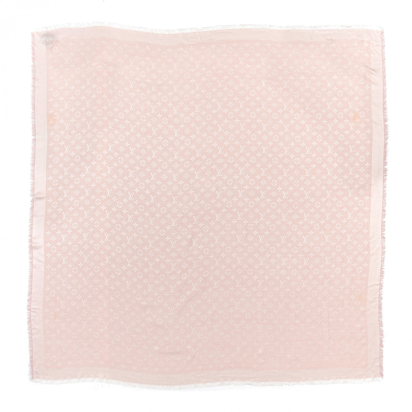 Silk Wool Monogram Shawl Rose