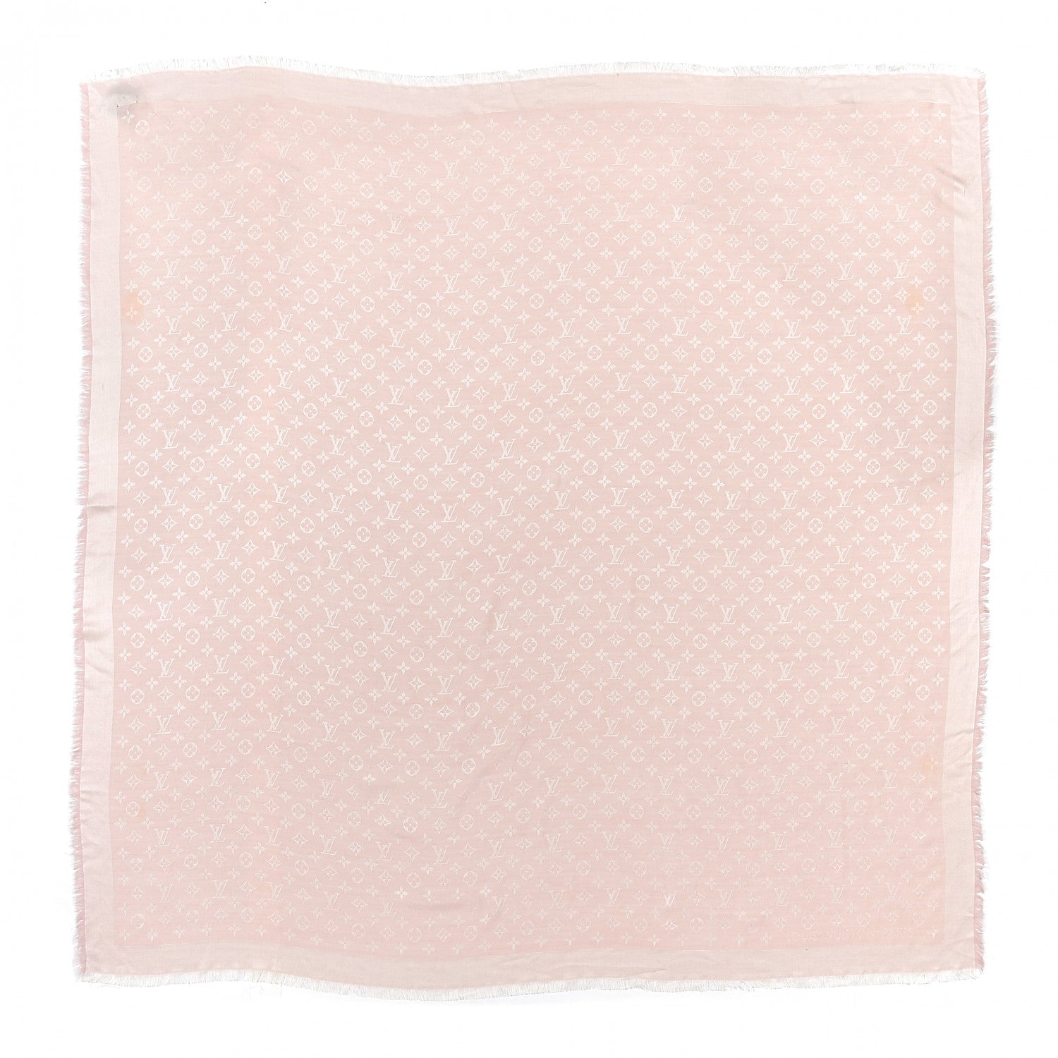 Louis Vuitton Silk Wool Monogram Shawl Rose 1 of 6