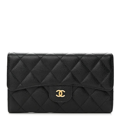 Chanel Caviar Quilted Large Flap Wallet Black 1 of 12