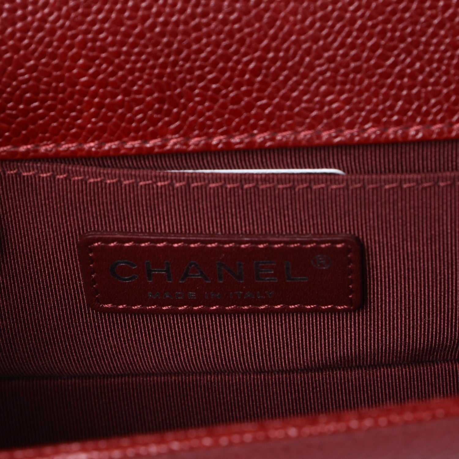 Chanel Caviar Quilted Small Boy Flap Dark Red 7 of 9
