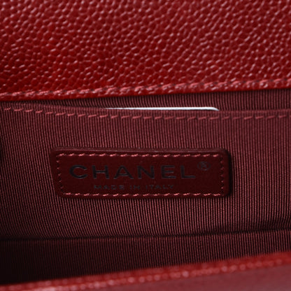 Chanel Caviar Quilted Small Boy Flap Dark Red 7 of 9