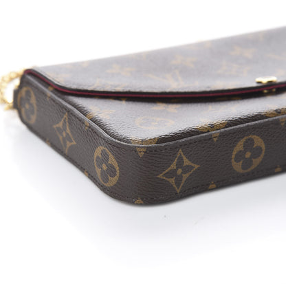 Louis Vuitton Monogram Pochette Felicie Chain Wallet Fuchsia 5 of 7