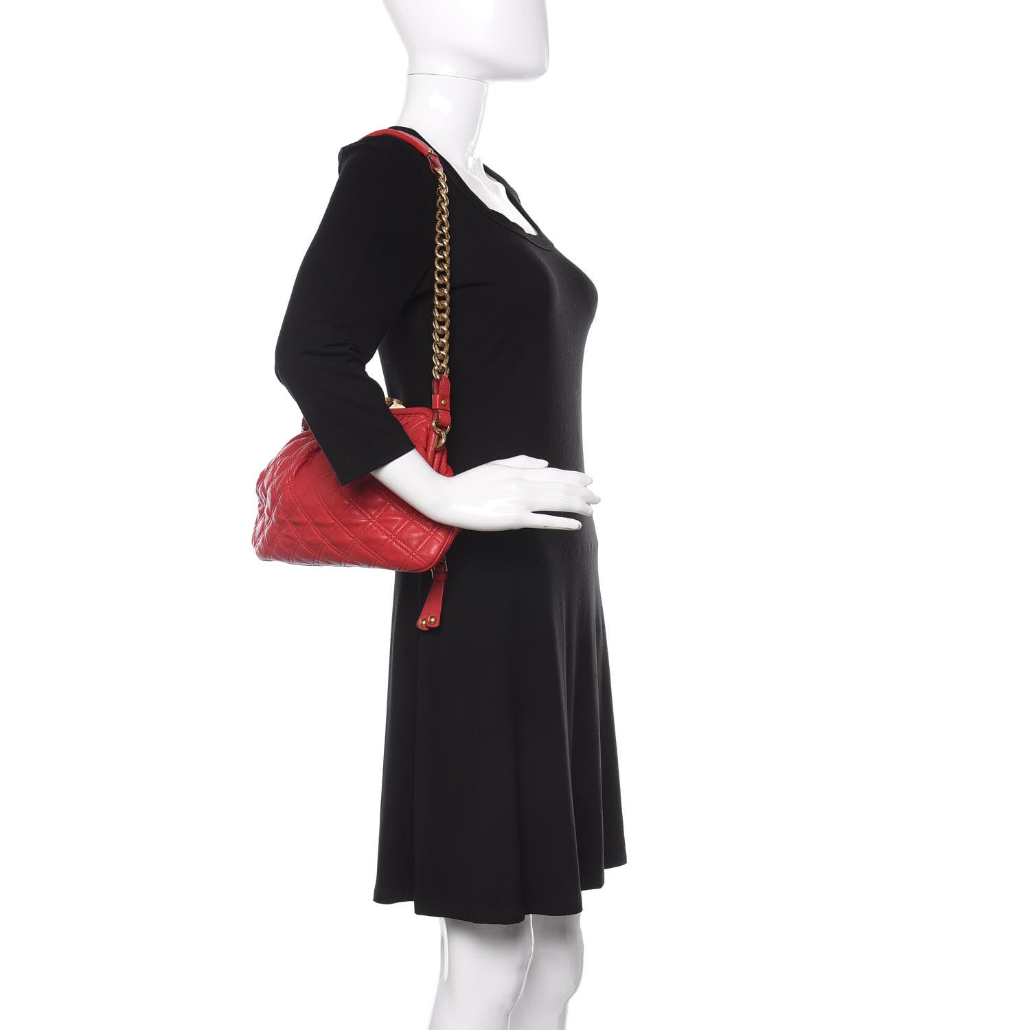 Marc Jacobs Calfskin Quilted Little Stam Red 2 of 10
