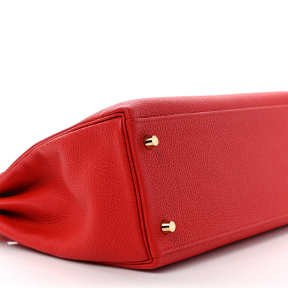 Hermes Togo Kelly Retourne 32 Rouge De Coeur 7 of 8