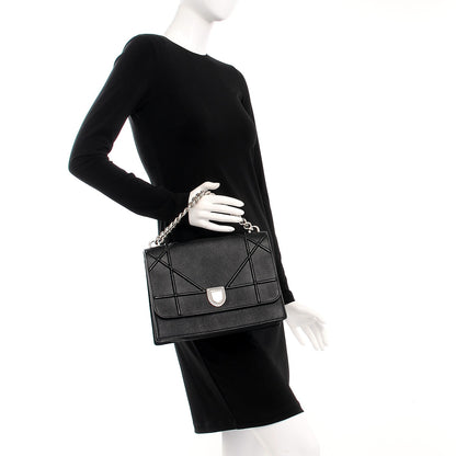 Christian Dior Grained Calfskin Diorama Satchel Black 3 of 8
