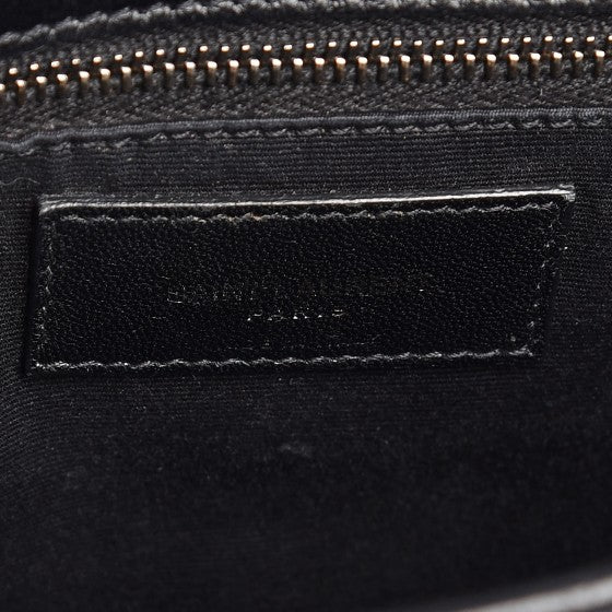 Crinkled Calfskin Matelasse Monogram Medium Niki Chain Satchel Black