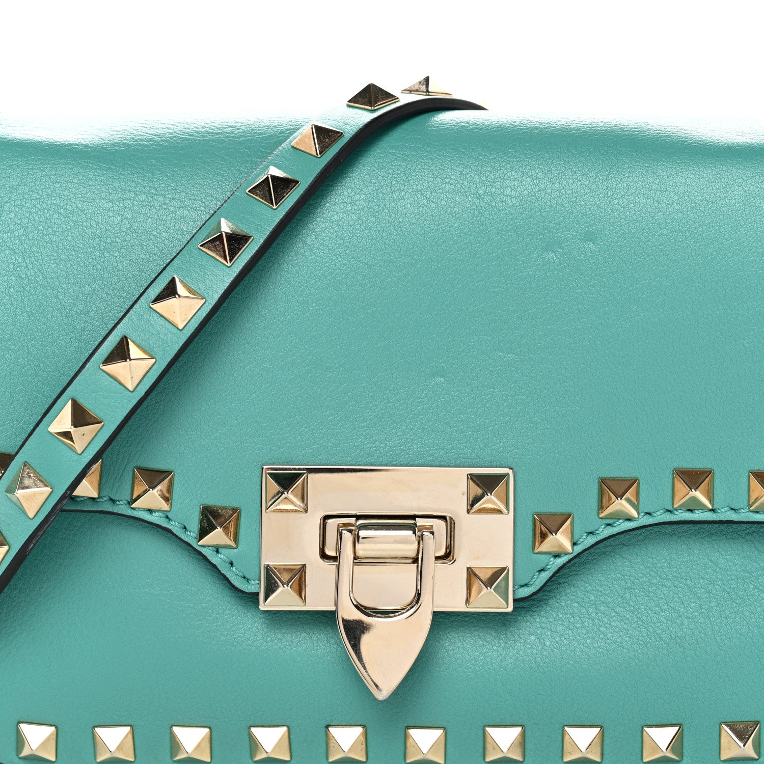 Valentino Garavani Vitello Small Rockstud Flap Saddle Bag Colibri 7 of 9