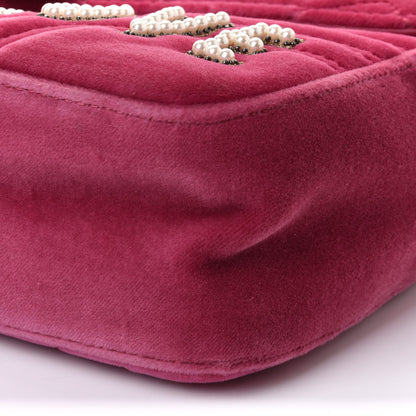 Gucci Velvet Matelasse Blind for Love Embroidered Medium GG Marmont Shoulder Bag Light Raspberry Rose Multicolor 11 of 11