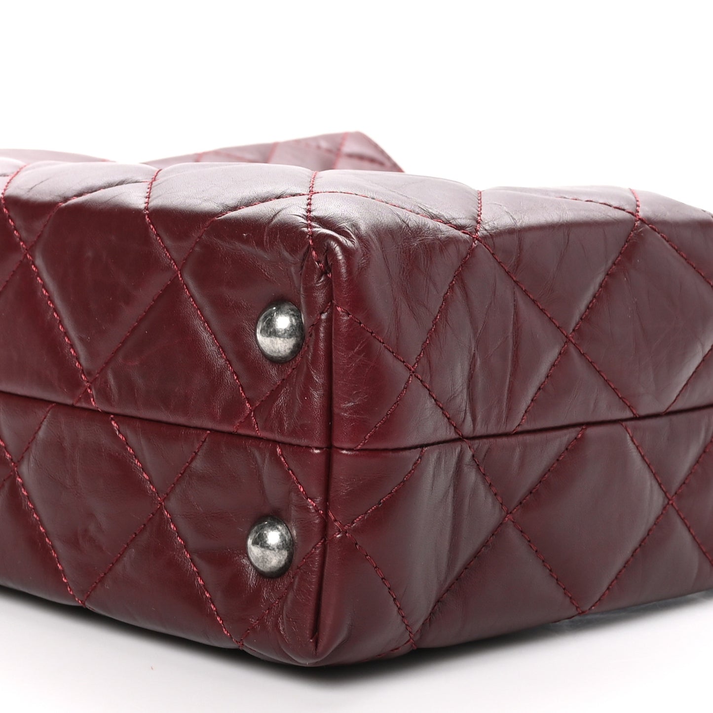 Aged Calfskin Quilted Reissue 2.55 Tote Dark Burgundy