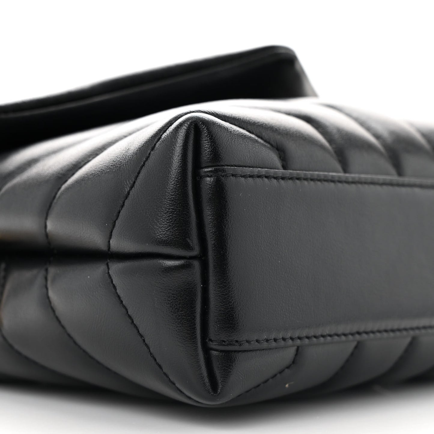Calfskin Y Quilted Monogram Toy Loulou Crossbody Bag Black
