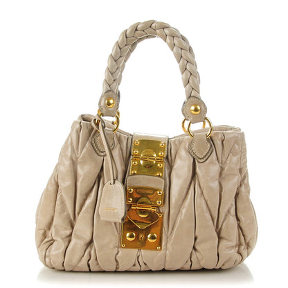 Miu Miu Nappa Matelasse Top Handle Bag Pomice 1 of 8