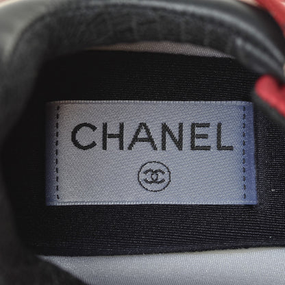 Chanel Nylon Calfskin Suede CC Womens Sneakers 37.5 Multicolor 6 of 8