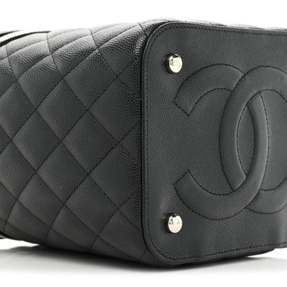 Chanel Caviar Quilted Small Top Handle Vanity Case With Chain Black 9 of 11