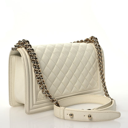 Chanel Caviar Quilted Medium Boy Flap White 3 of 11