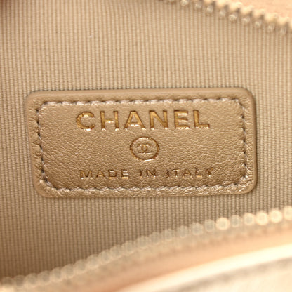 Chanel Metallic Lambskin Quilted CC In Love Heart Waist Belt Bag With Chain Gold 6 of 11