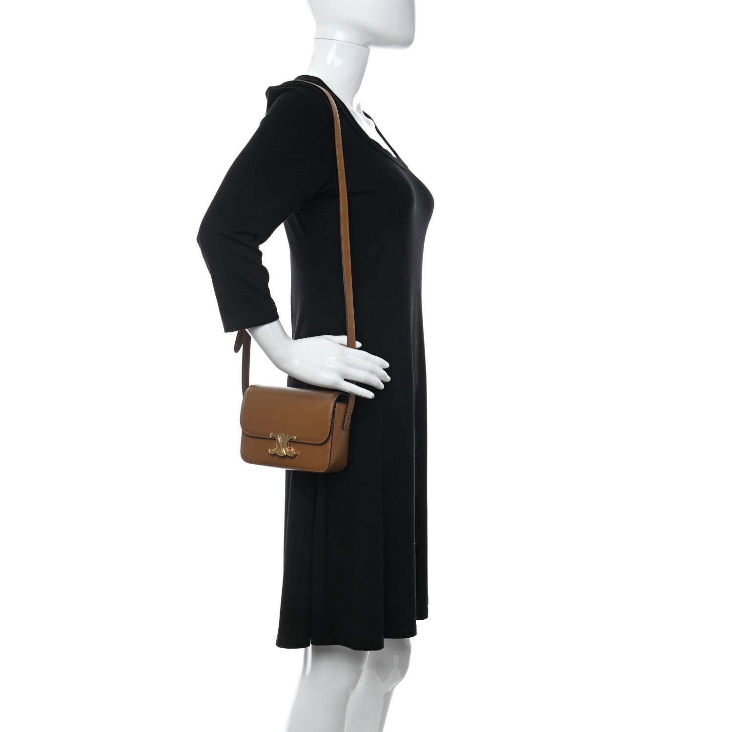 Celine Shiny Calfskin Nano Triomphe Tan 2 of 10