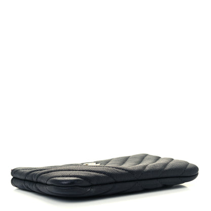 Chanel Caviar Chevron Quilted Small Cosmetic Case Black 4 of 9