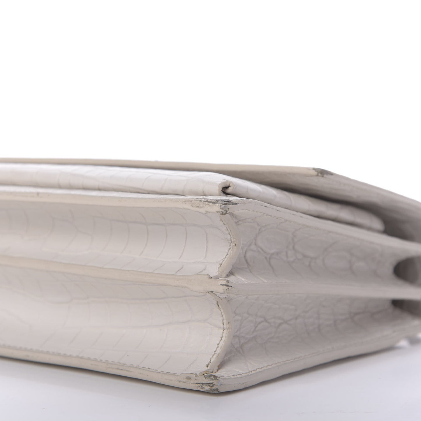 Calfskin Crocodile Embossed Medium Monogram Sunset Blanc Vintage