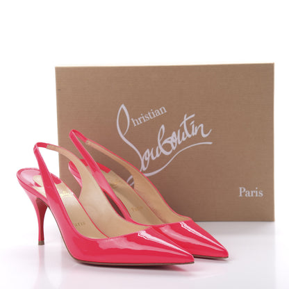 Christian Louboutin Patent Clare Sling 80 Pumps 38 Rosa 8 of 8