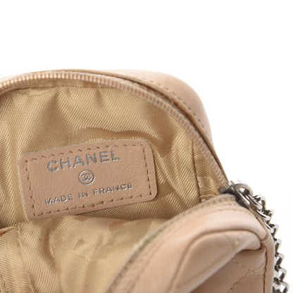 Chanel Calfskin Quilted Cambon Cigarette Case Holder Beige Black 5 of 6