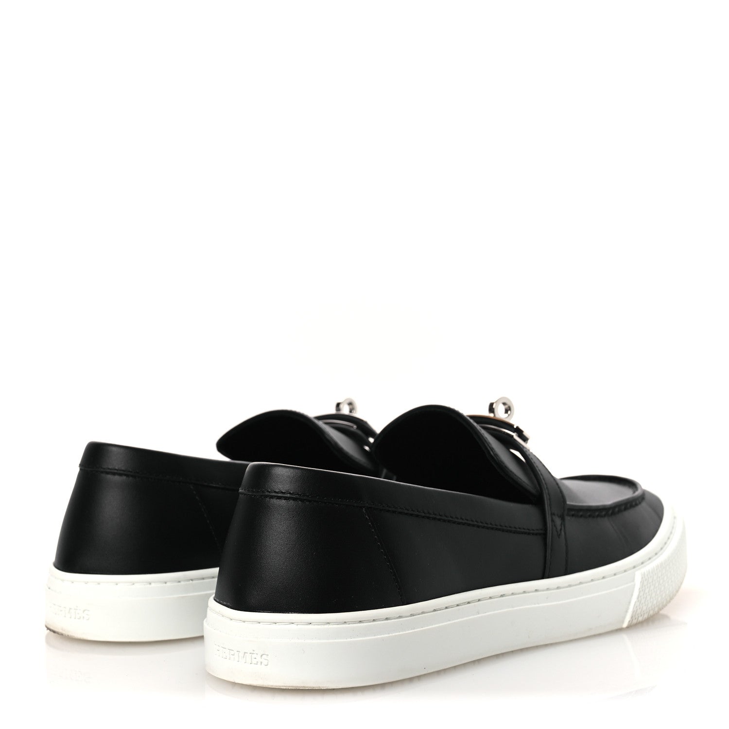 Hermes Calfskin Game Slip On Sneakers 39.5 Black 5 of 12