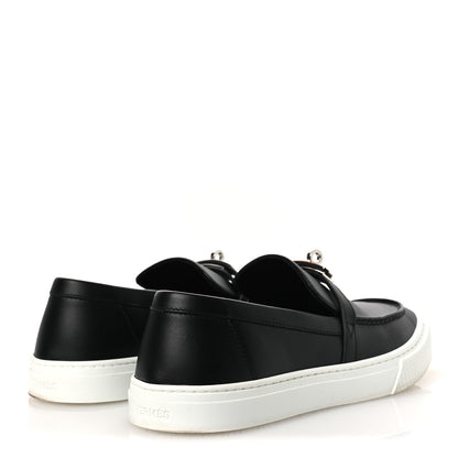 Hermes Calfskin Game Slip On Sneakers 39.5 Black 5 of 12