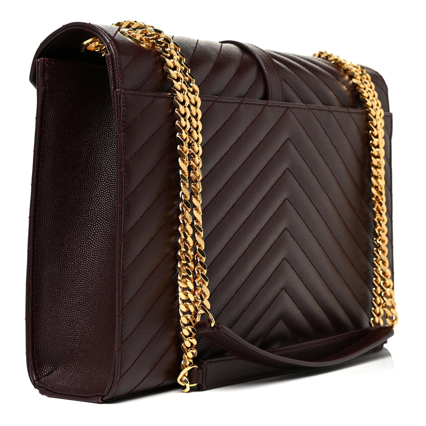 Grain De Poudre Matelasse Chevron Large Monogram Satchel Amaranto