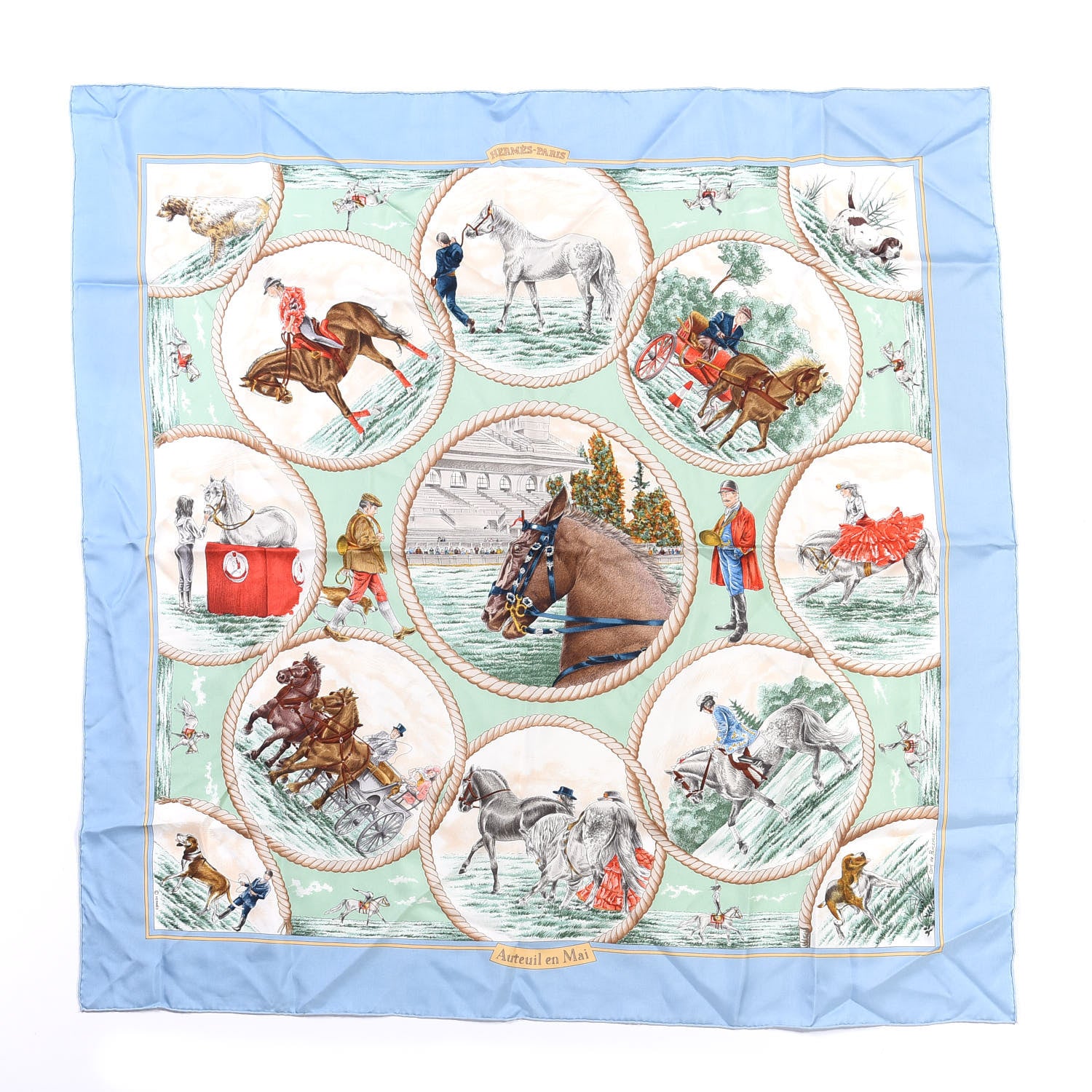 Hermes Silk Auteuil en Mai Scarf 90 1 of 4