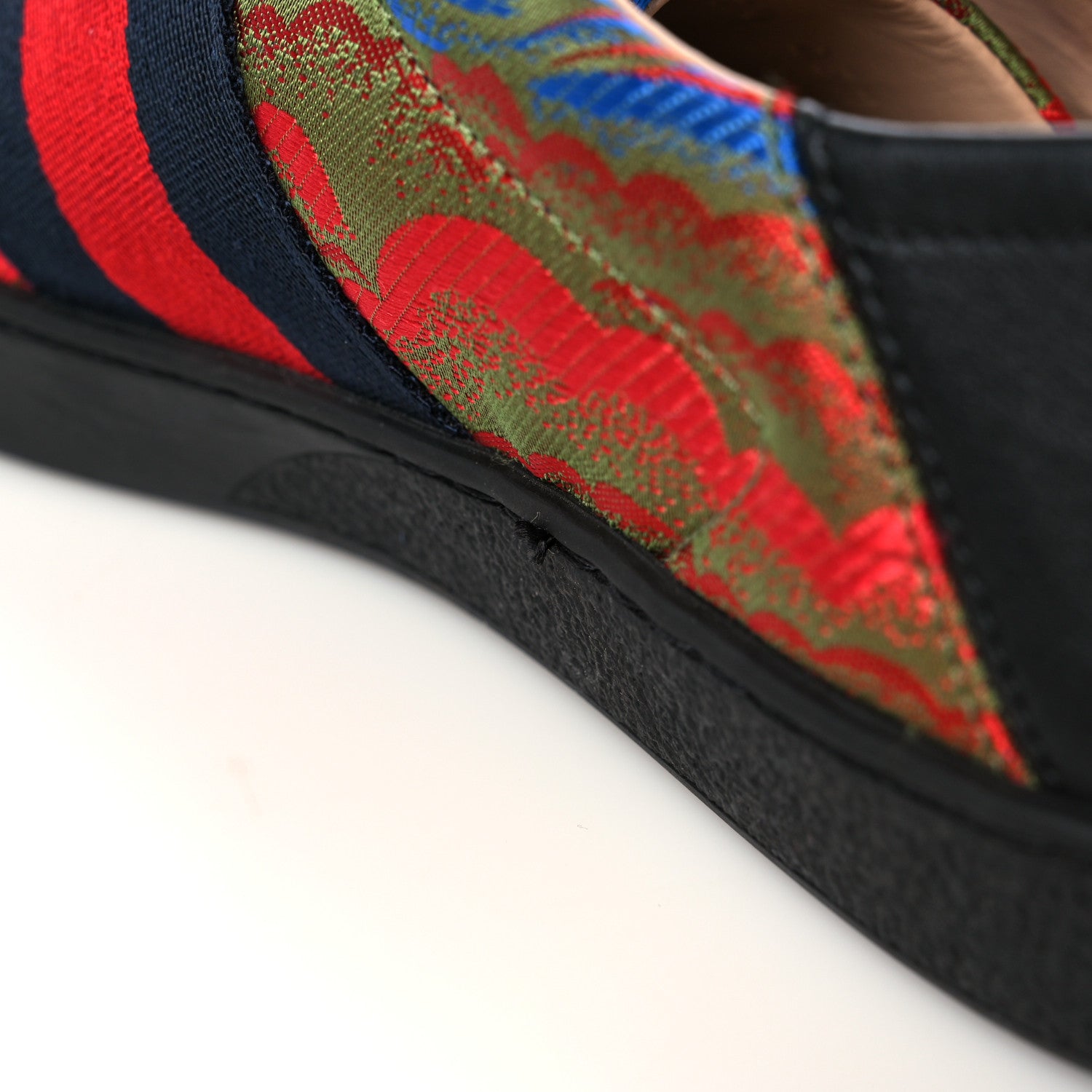 Gucci Brocade Web Bee Mens Ace Sneakers 7.5 Black Multicolor 10 of 10