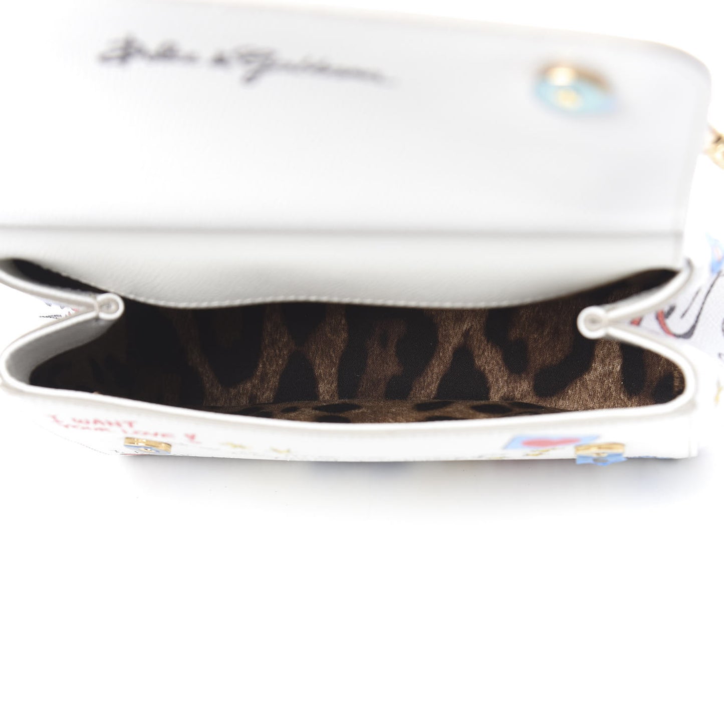 Dauphine Graffiti Printed Small Miss Sicily Satchel White