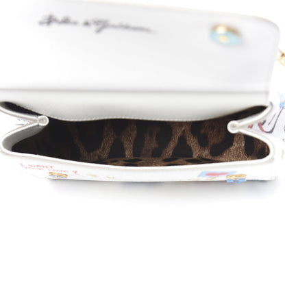 Dolce & Gabbana Dauphine Graffiti Printed Small Miss Sicily Satchel White 6 of 11