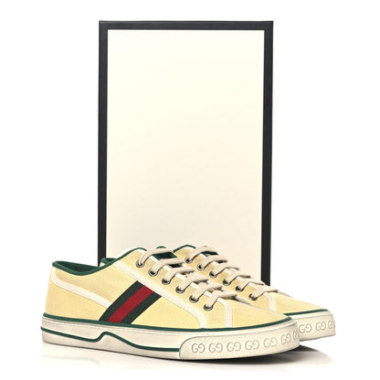 Gucci Old Tennis Tweed Web Mens 1977 Tennis Sneakers 8 Burro Mystic White 10 of 10