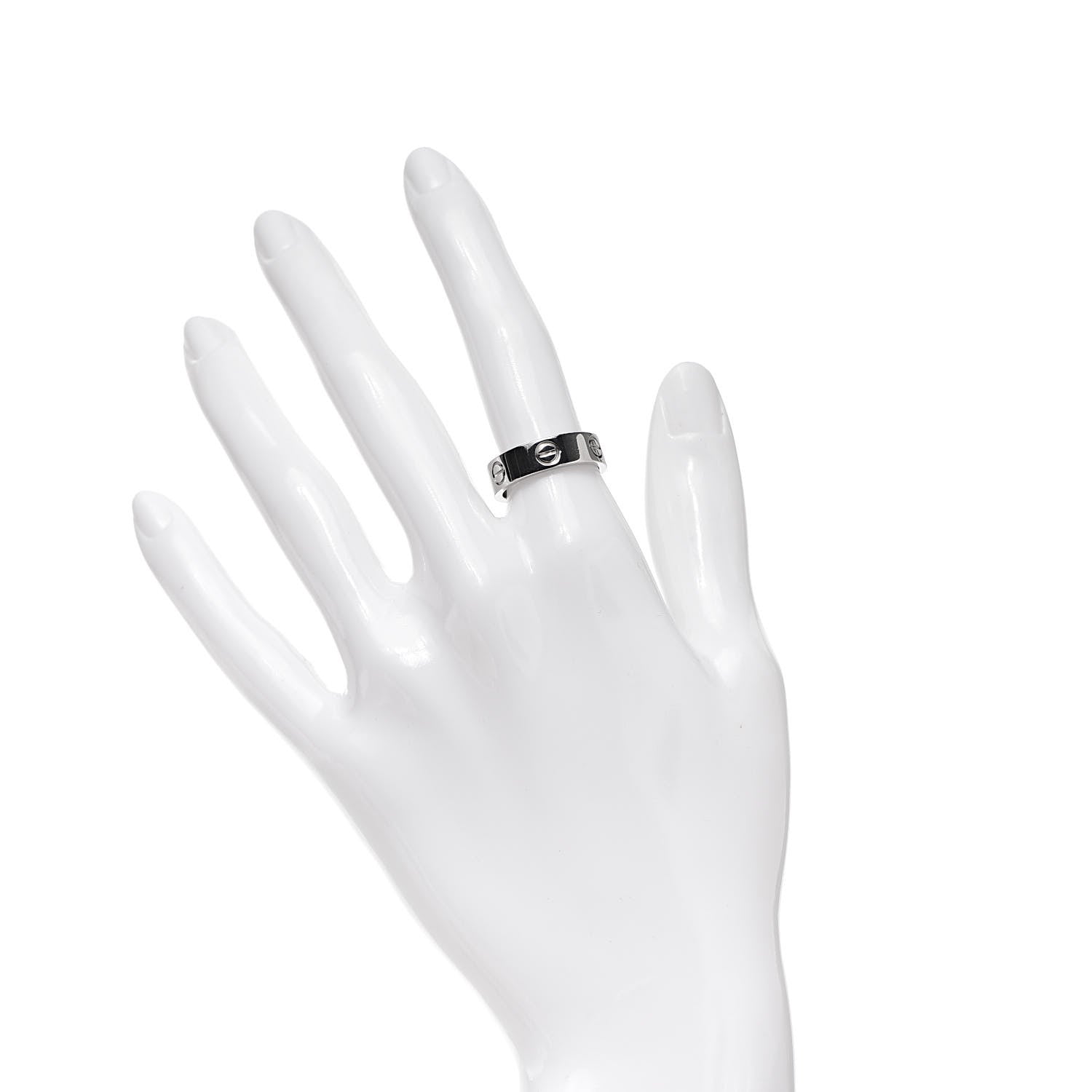 Cartier 18K White Gold 5.5mm LOVE Ring 52 6 2 of 6