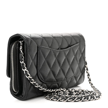 Chanel Caviar Quilted Phone Holder Wallet on Removable Chain Black 4 of 17
