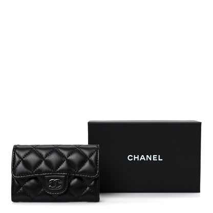 Chanel Lambskin Quilted Flap Card Holder Wallet So Black 10 of 10