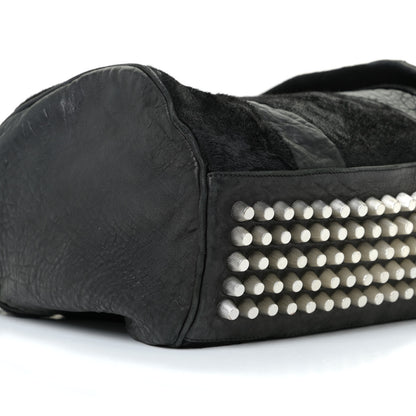 Alexander Wang Pebbled Lambskin Pony Hair Rocco Duffle Black Silver Hardware 6 of 12