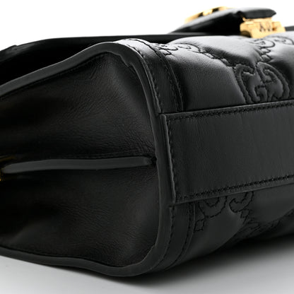 Gucci Calfskin GG Matelasse Small Flap Shoulder Bag Black Natural 9 of 10