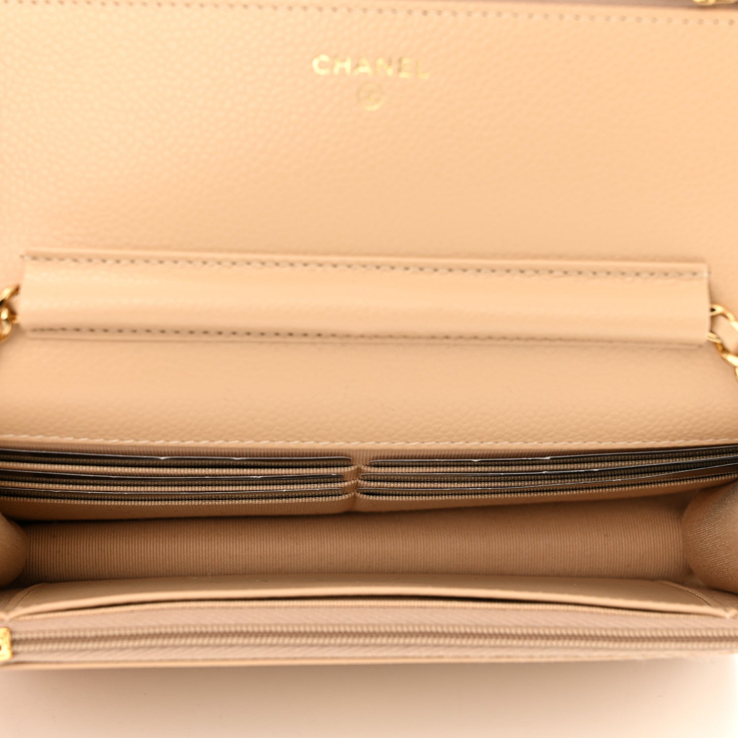 Chanel Caviar Quilted Wallet On Chain WOC Beige 5 of 11