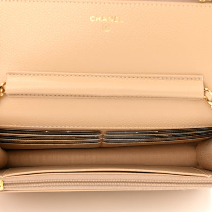 Chanel Caviar Quilted Wallet On Chain WOC Beige 5 of 11