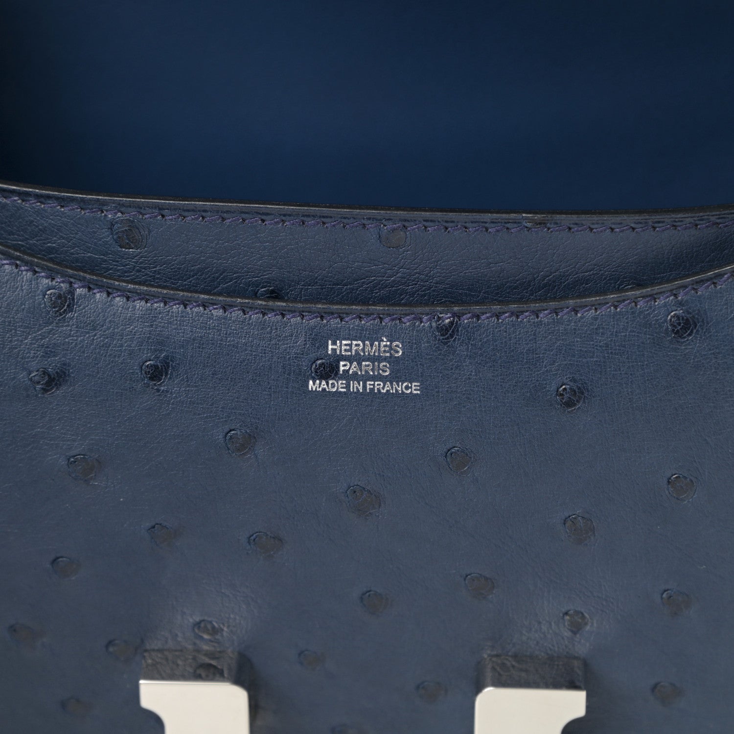 Hermes Ostrich Constance 18 Bleu Roi 6 of 11