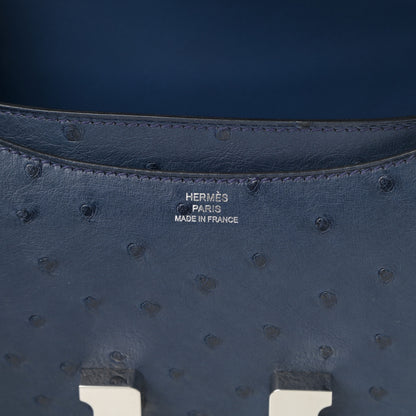 Hermes Ostrich Constance 18 Bleu Roi 6 of 11