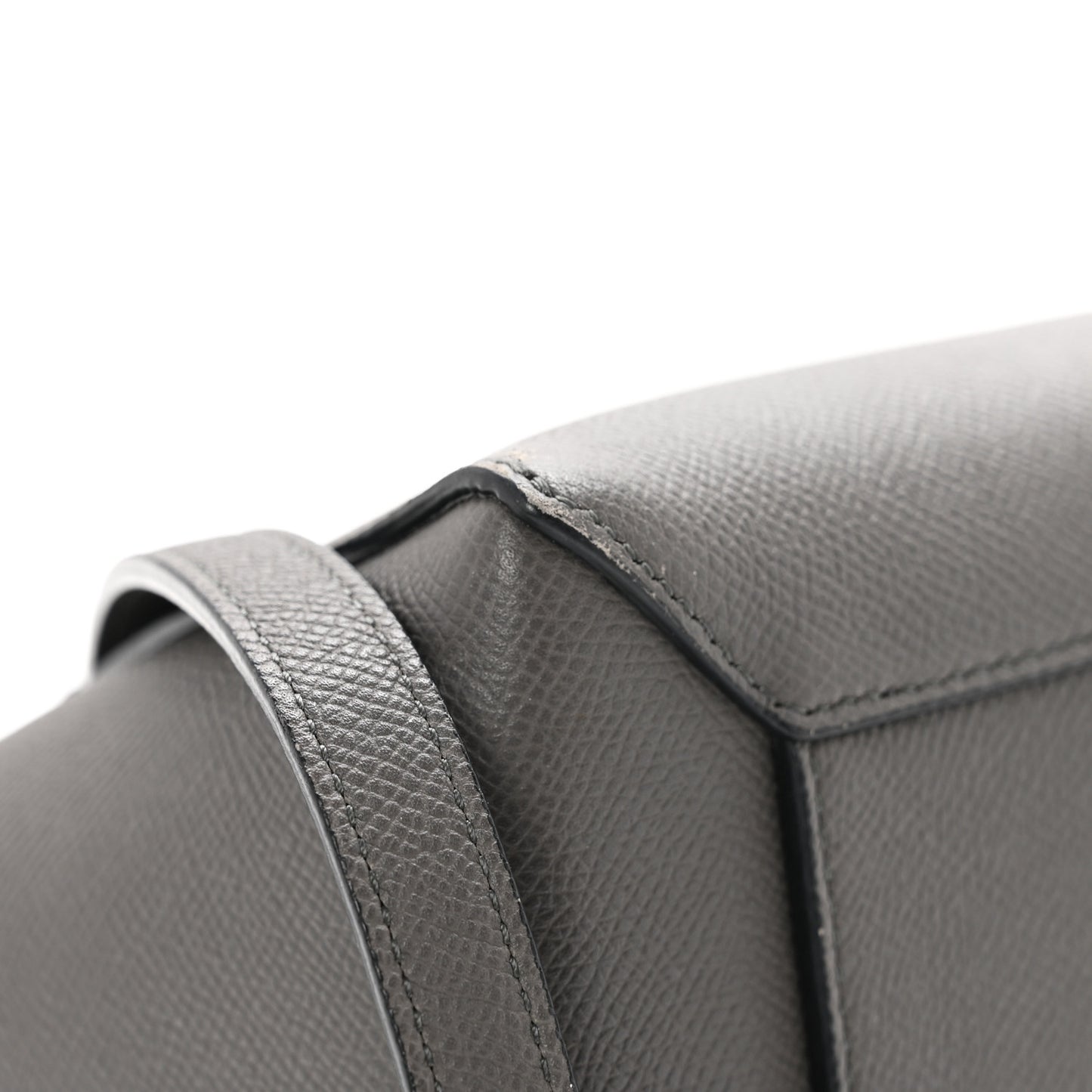 Grained Calfskin Micro Belt Bag Grey