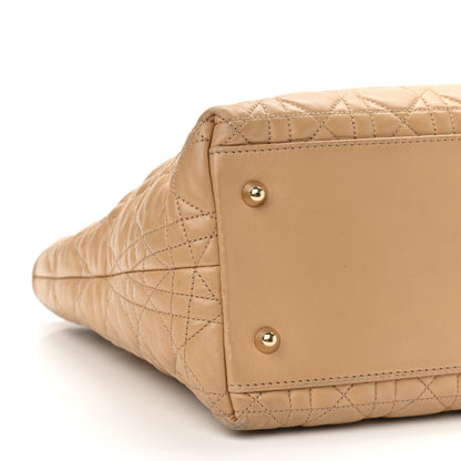 Christian Dior Lambskin Cannage Dior Tote Beige 9 of 15