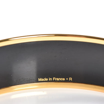 Hermes Enamel Printed Wide Caleche Bracelet 70 Black 4 of 6