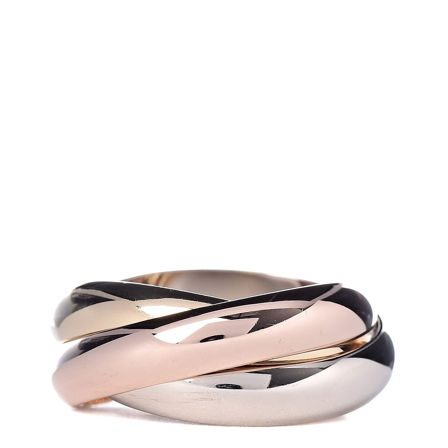 Cartier 18K Pink Yellow White Gold Classic Trinity Ring 49 4.75 3 of 5