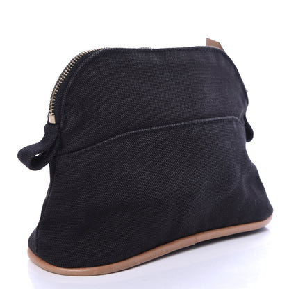Hermes Cotton Canvas Mini Bolide Travel Cosmetic Pouch Black 3 of 7